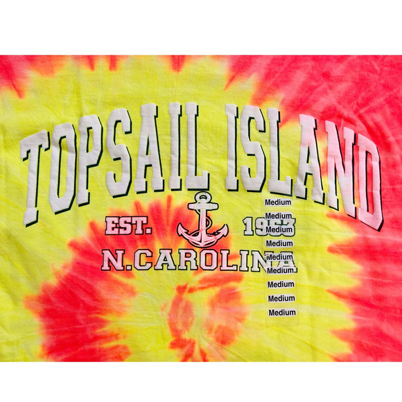 🛍️ Topsail Island North Carolina Tie Dye Shirt Womens Size M NWT - Picture 3 of 6